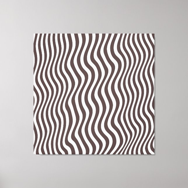 Impressão Em Tela Listras Ópticas Marrons (Frente)