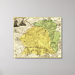 Impressão Em Tela LithuaniaPanoramic MapLithuania