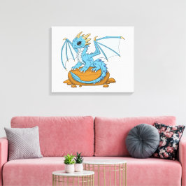 Impressão Em Tela Little Blue Dragon
