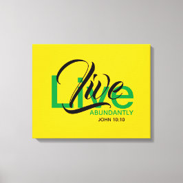 Impressão Em Tela LIVE ABUNDANTANTANTEMENTE Bíblia Christian Scripti