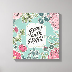 Impressão Em Tela Live in Bloom   Cresça com a Grace