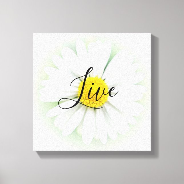 Impressão Em Tela Live Laugh Love Daisy (Frente)