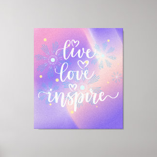 Impressão Em Tela Live, Love and Inspire Quote