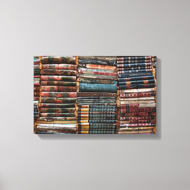 IMPRESSÃO EM TELA LIVROS ANTICOS DE LIXO DE COURO (Frente)