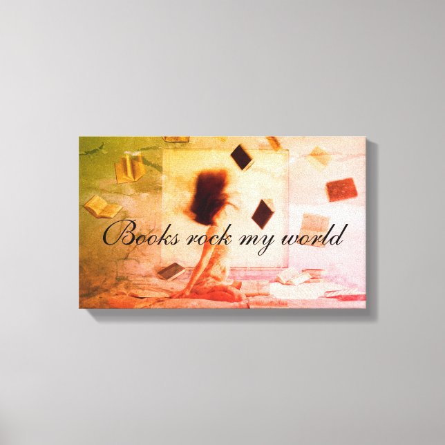Impressão Em Tela Livros arrasam minha tela de desenho do mundo (Frente)