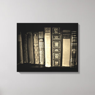 Impressão Em Tela Livros Vintage
