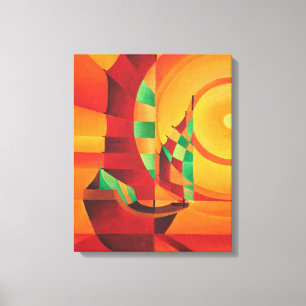 Impressão Em Tela Lixo Cubista No Mar Vermelho