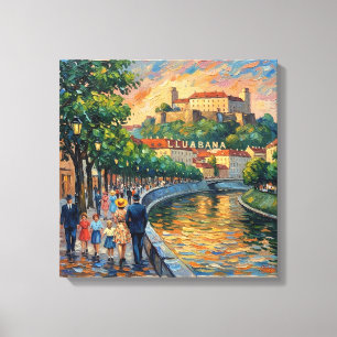 Impressão Em Tela Ljubljana Eslovênia Castelo Arte de Parede à Beira
