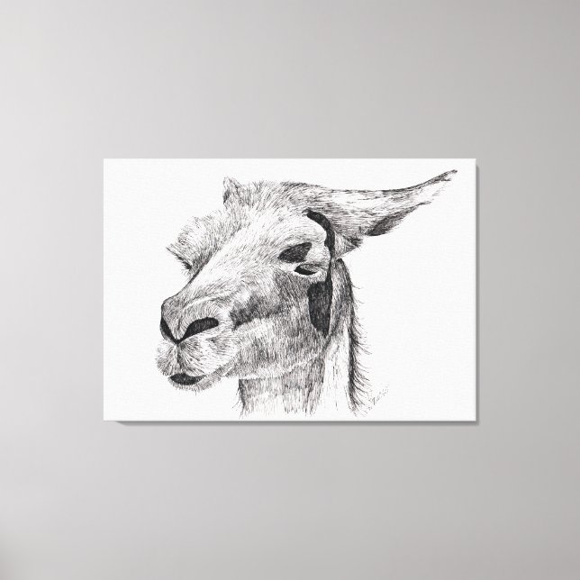 Impressão Em Tela Llama Love (Frente)