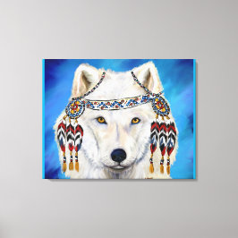 Impressão Em Tela Lobo Branco