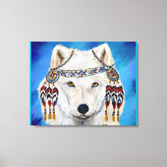 Impressão Em Tela Lobo Branco (Frente)