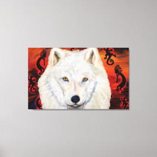Impressão Em Tela Lobo Branco