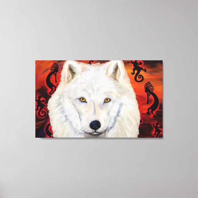 Impressão Em Tela Lobo Branco (Frente)