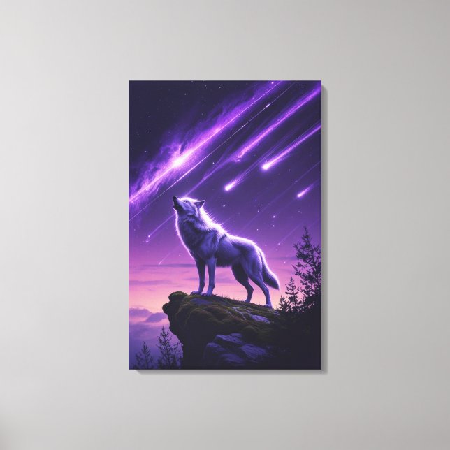 Impressão Em Tela Lobo Celestial - Tela de Howl Mística (Frente)