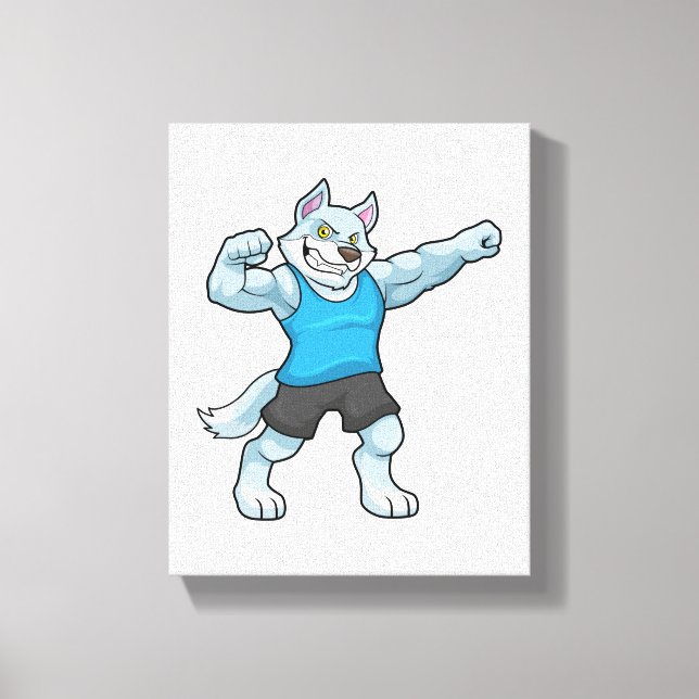 Impressão Em Tela Lobo como Criador de Porte com braços grandes (Frente)