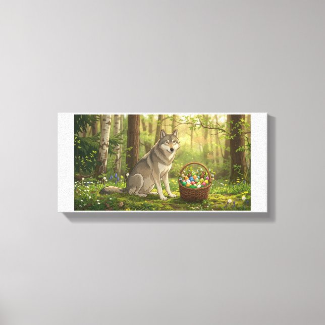 Impressão Em Tela Lobo da Páscoa  (Frente)