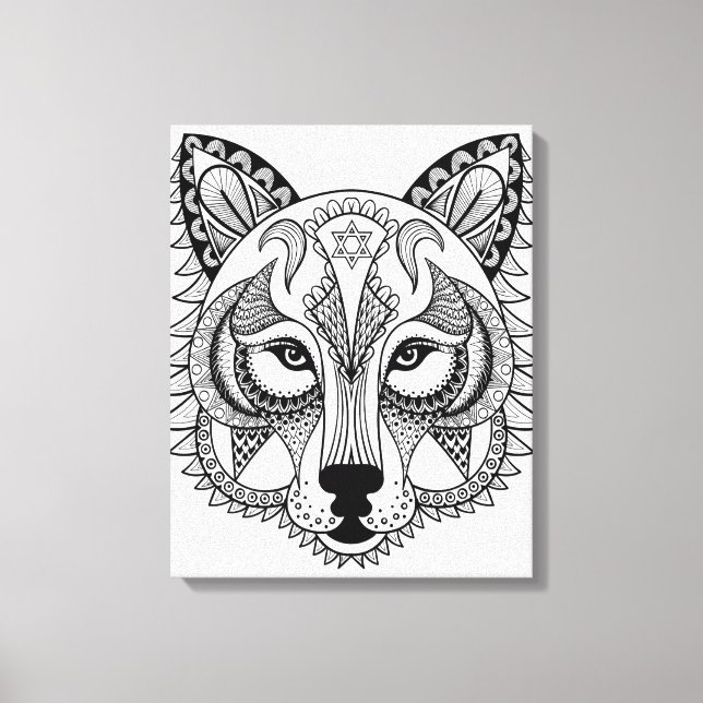 Impressão Em Tela Lobo inspirado (Frente)