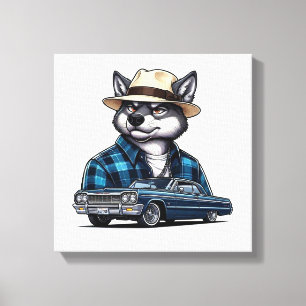 Impressão Em Tela Lobo Lowrider