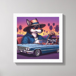 Impressão Em Tela Lobo Lowrider Wolfy