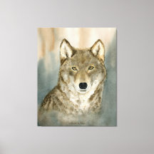 Lobo na Névoa Aquarela