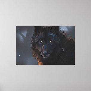Impressão Em Tela Lobo negro