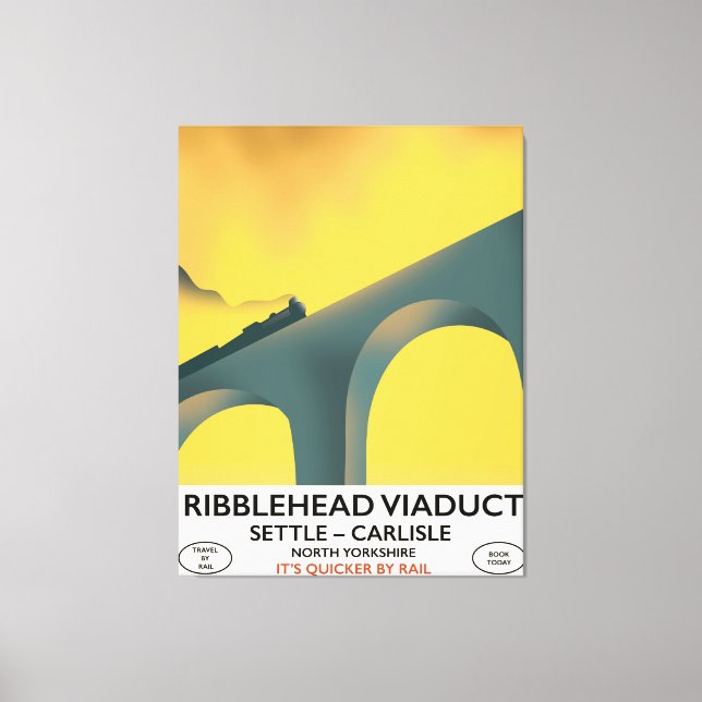 Impressão Em Tela Locomotiva Ribblehead Viaduct Yorkshire (Frente)