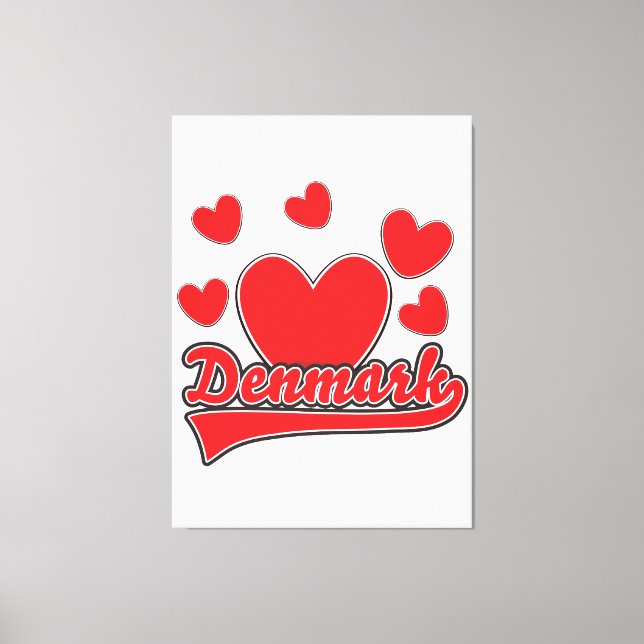 Impressão Em Tela Logo do estilo de colheita Love Denmark (Frente)
