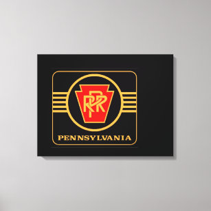 Impressão Em Tela Logotipo da Ferrovia da Pensilvânia, preto e Doura