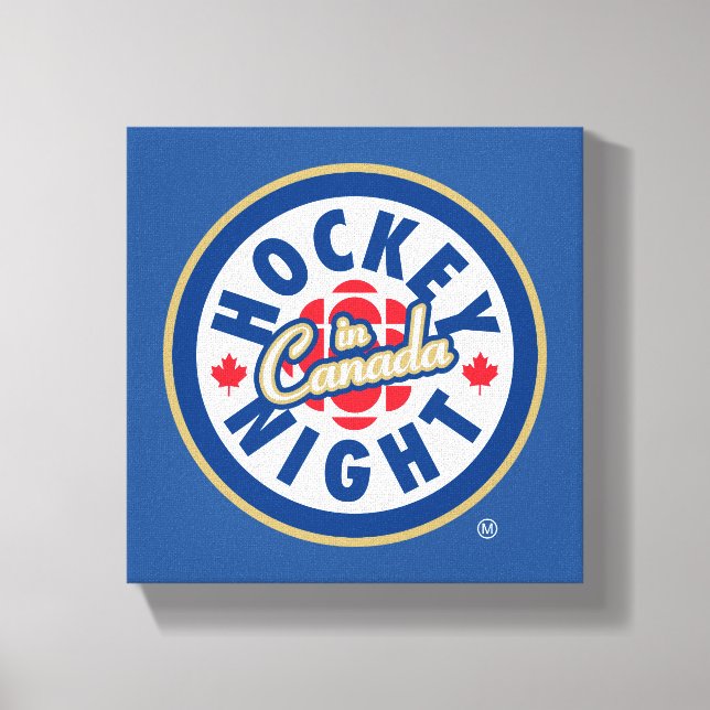 Impressão Em Tela Logotipo da noite de hóquei no Canadá (Frente)