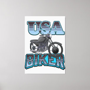 Impressão Em Tela logotipo de motociclista dos EUA