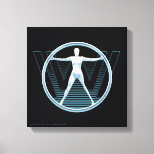 Impressão Em Tela Logotipo do Android de Westworld   Vitruvian