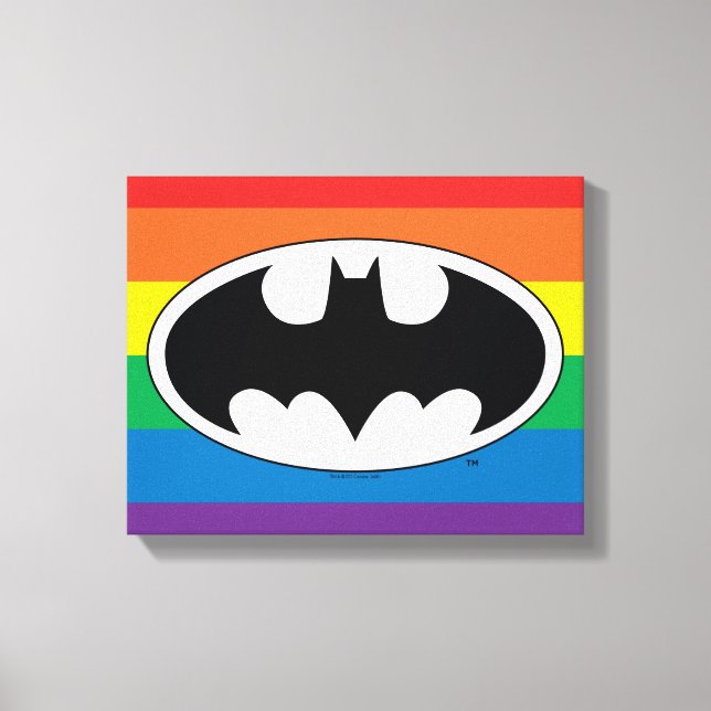 Impressão Em Tela Logotipo do Batman Rainbow (Frente)