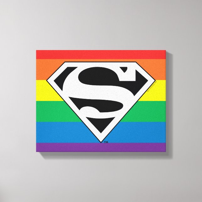 Impressão Em Tela Logotipo do Super-Homem Rainbow (Frente)