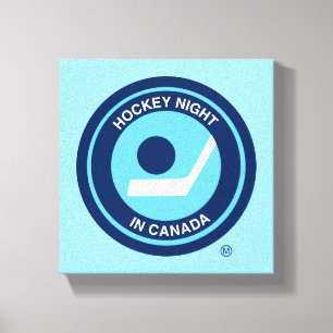 Impressão Em Tela Logotipo retrô da noite de hóquei no Canadá