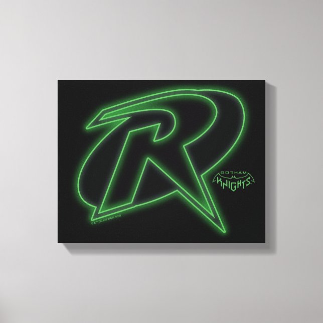 Impressão Em Tela Logotipo Robin dos Cavaleiros Gotham (Frente)