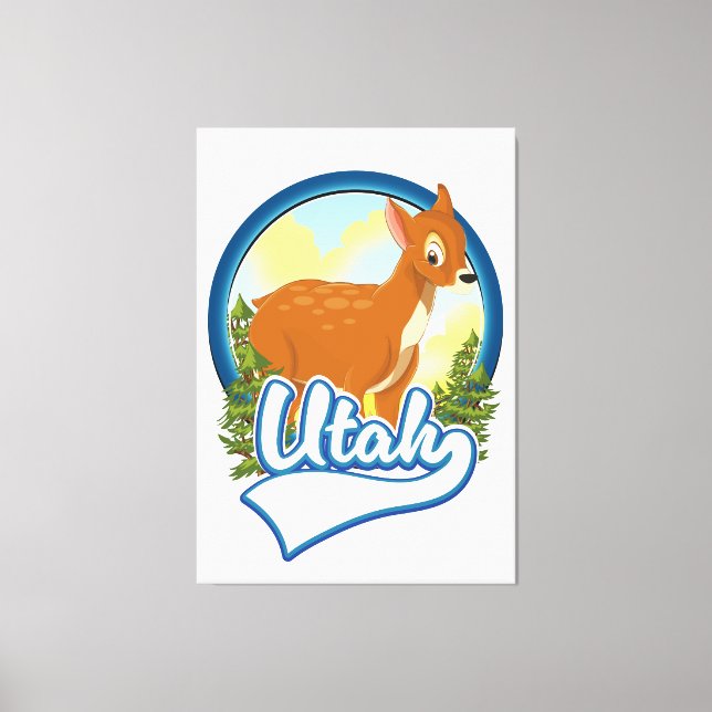 Impressão Em Tela logotipo Viagem Deer de Utah (Frente)