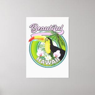 Impressão Em Tela logotipo viagem havaiano bonito