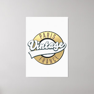 Impressão Em Tela logotipo vintage Paris França