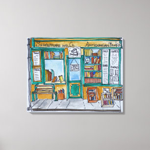 Impressão Em Tela Loja Shakespeare & Co  Seine, Paris