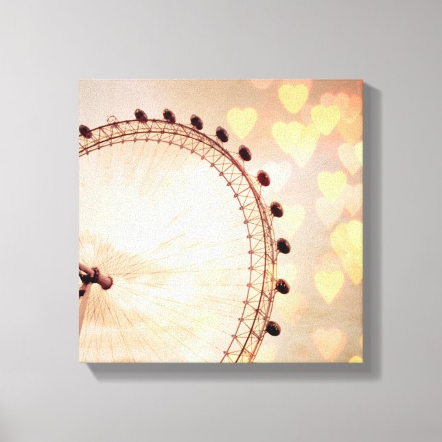 Impressão Em Tela Londres | Big Ben Fotografia Filtrada à Noite (Frente)