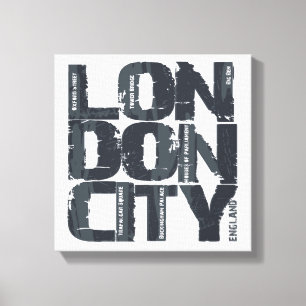 Impressão Em Tela Londres, Tipografia da Inglaterra