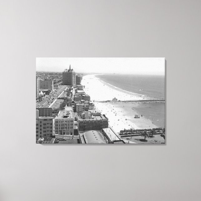 Impressão Em Tela Long Beach, California Coastline and Beach (Frente)