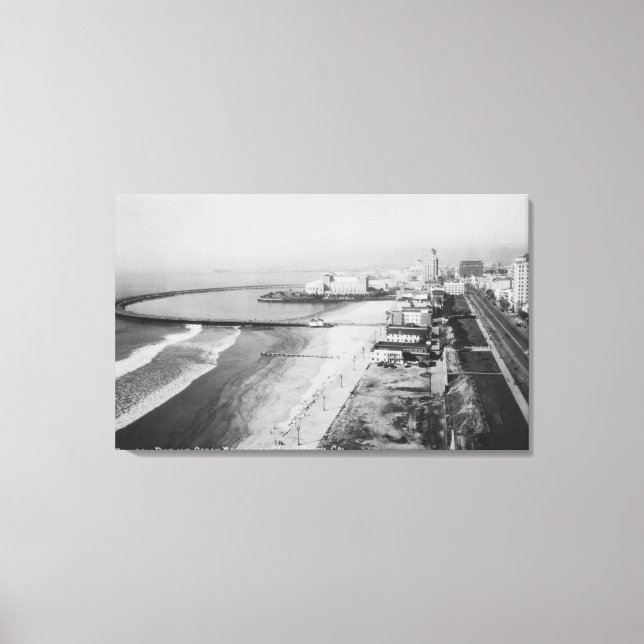 Impressão Em Tela Long Beach, California Rainbow Pier e Ocean (Frente)