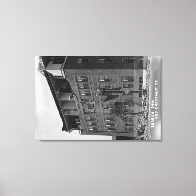 Impressão Em Tela Long Beach, California View of Sharon Inn (Frente)