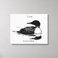 Loon Natando Pássaro Arte Thunder_Cove