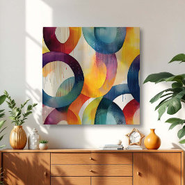 Impressão Em Tela Loops Abstratos Coloridos e Giratórios