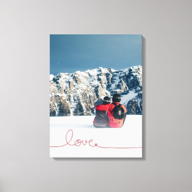 Impressão Em Tela Loopy Love Heart String Simple Knot Foto Moderna (Frente)