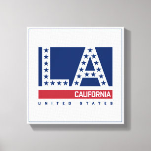 Impressão Em Tela Los Angeles, Califórnia skyline vermelha, branca 