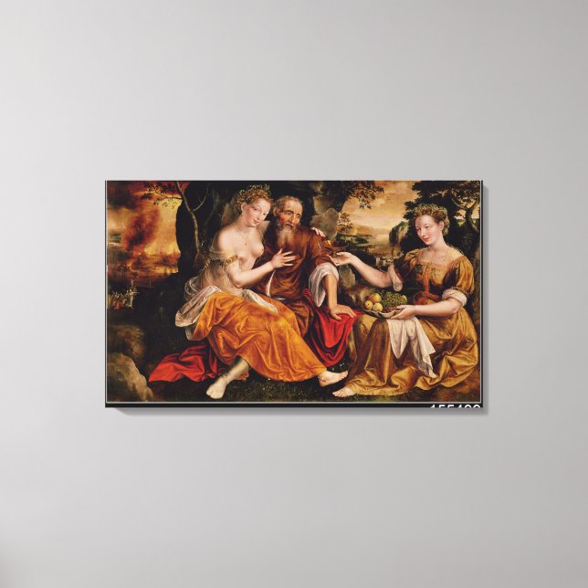 Impressão Em Tela Lot e suas filhas, c.1565 (Frente)