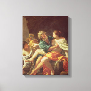 Impressão Em Tela Lot e suas filhas, c.1630 (óleo na canvas)